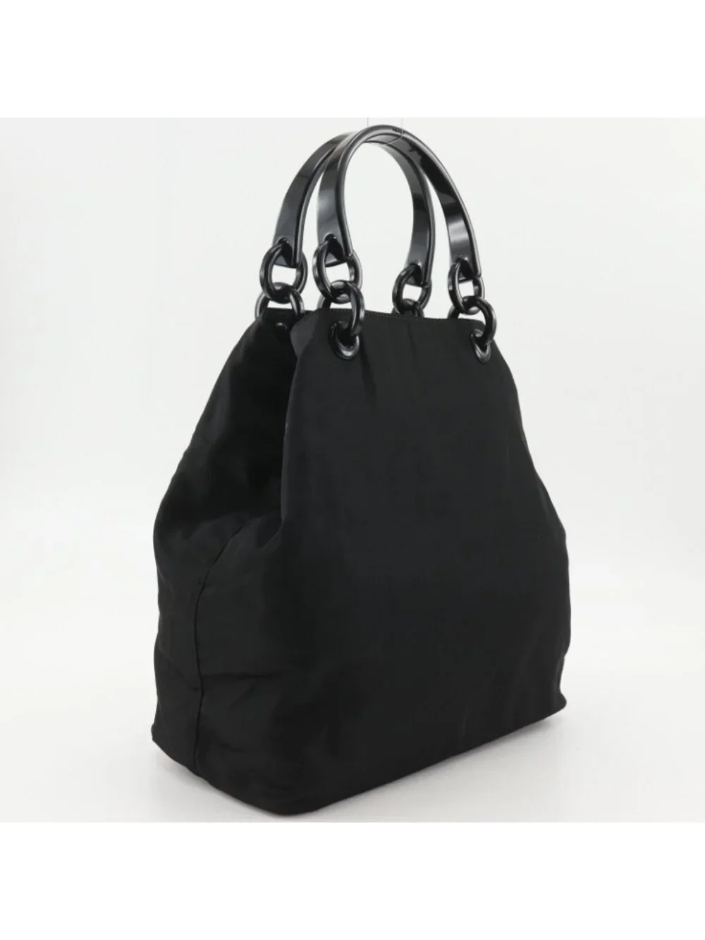Prada Nylon Plastic Black Handbag